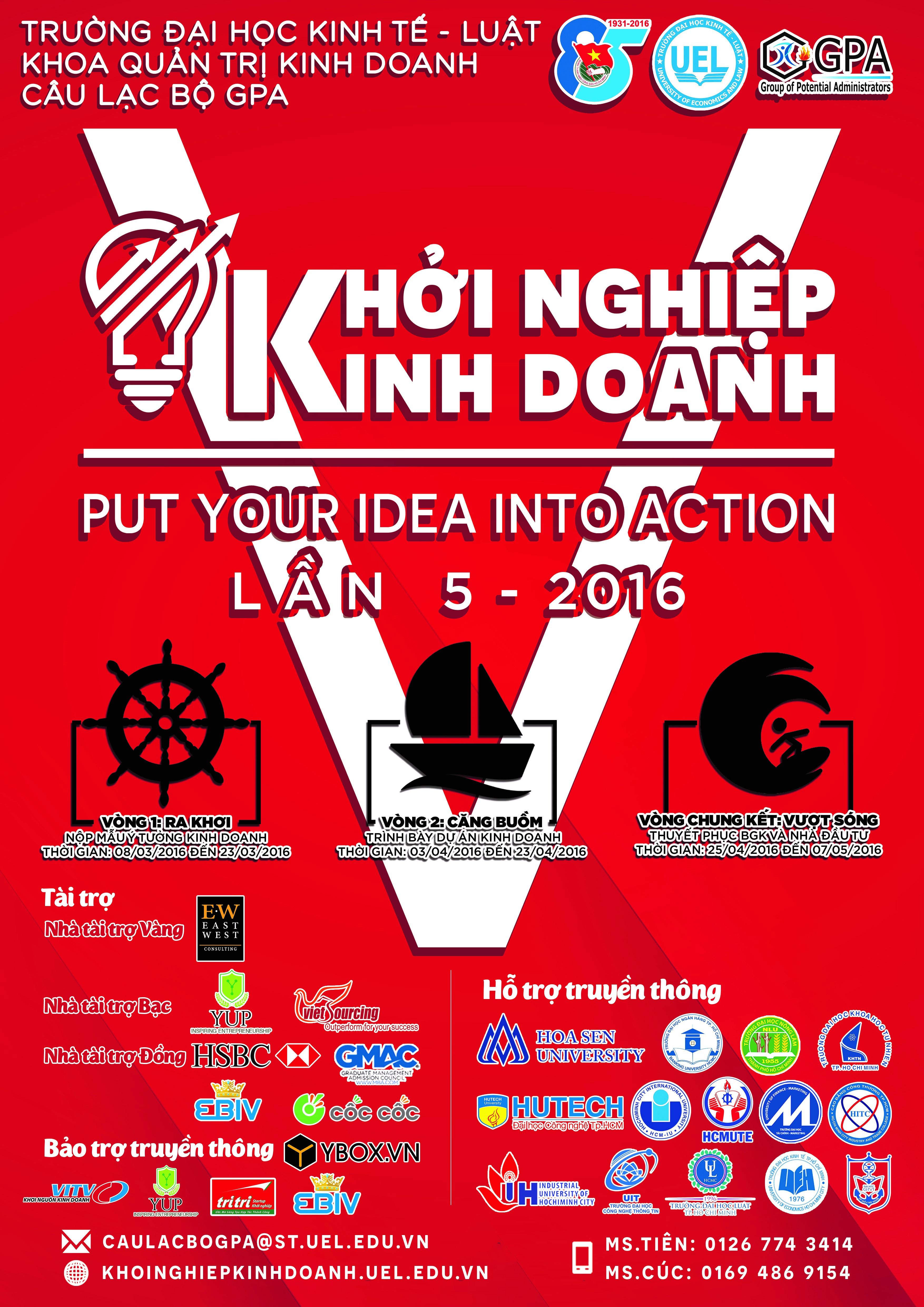 KHỞI NGHIỆP KINH DOANH LẦN 5 – NĂM 2016