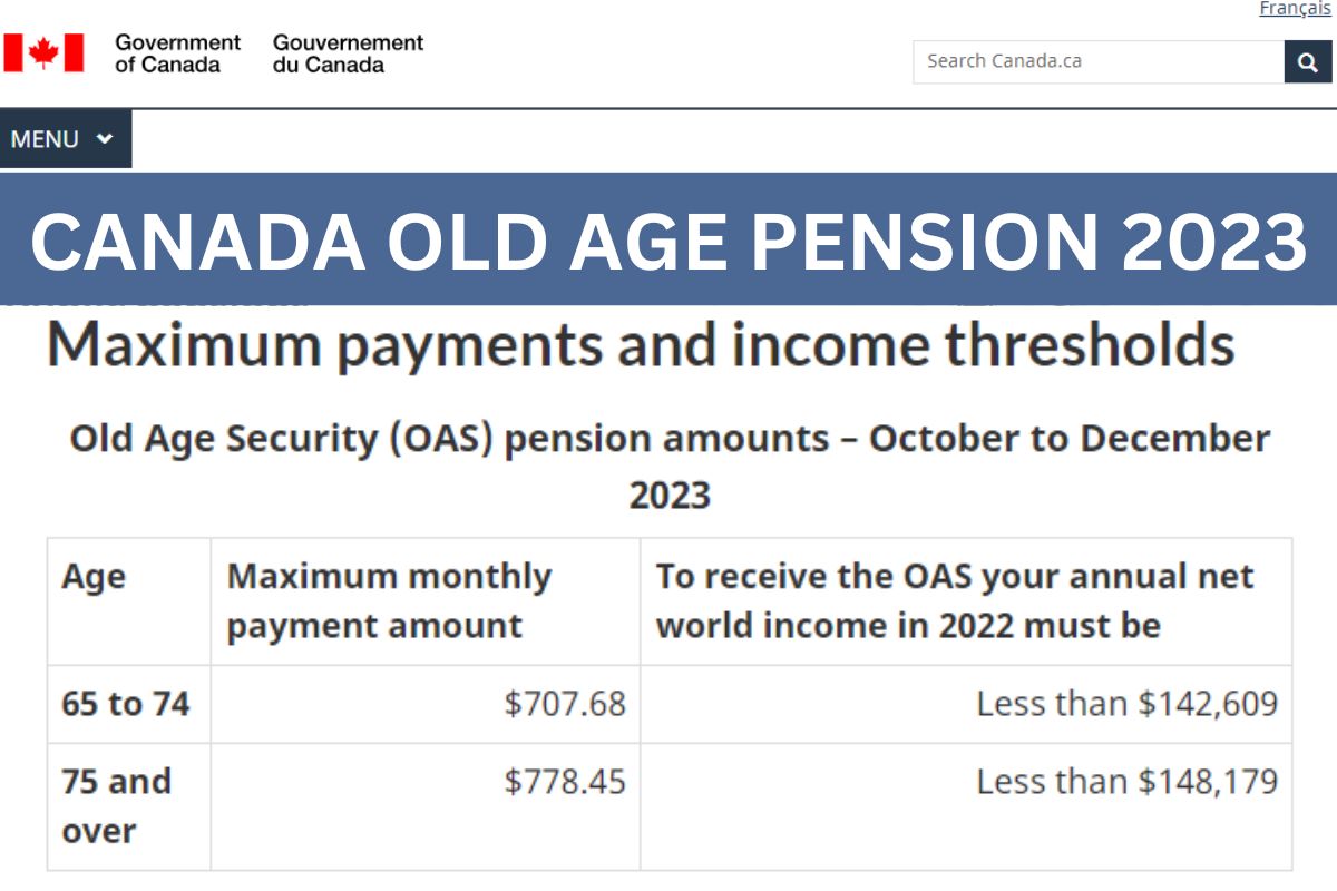 Canada Old Age Pension 2023 – OAS Payment Dates, Amount, Eligibility